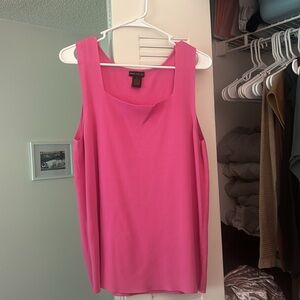pink square neck sleeveless blouse